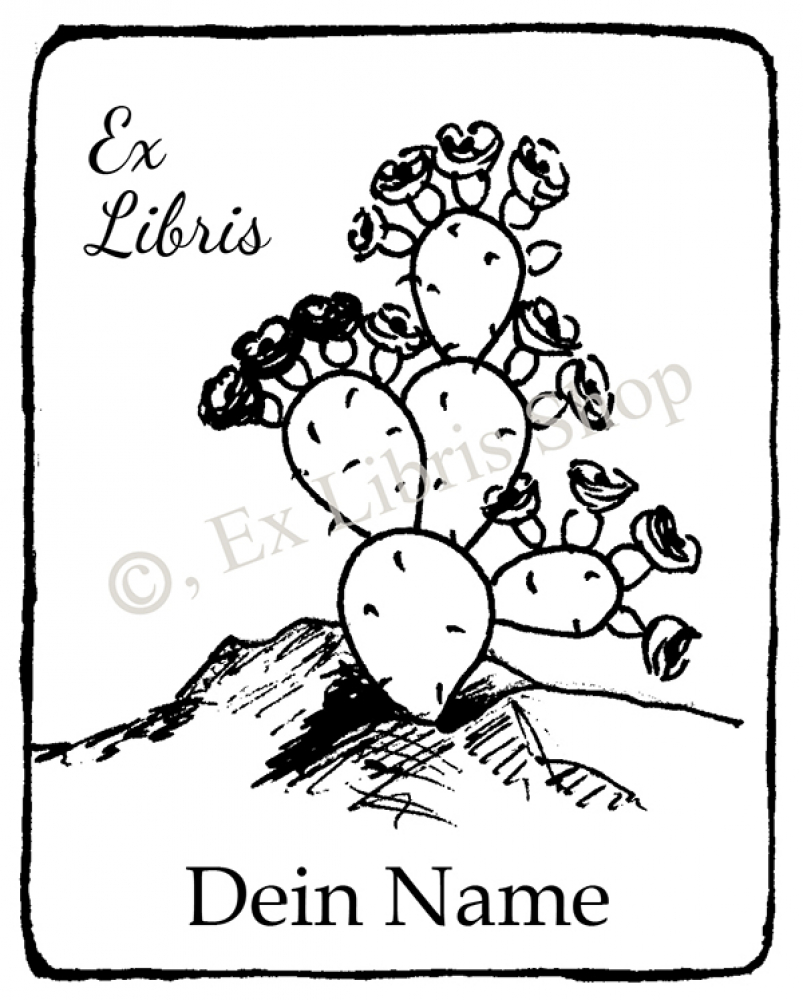Bookplate stamp •Pear cactus•